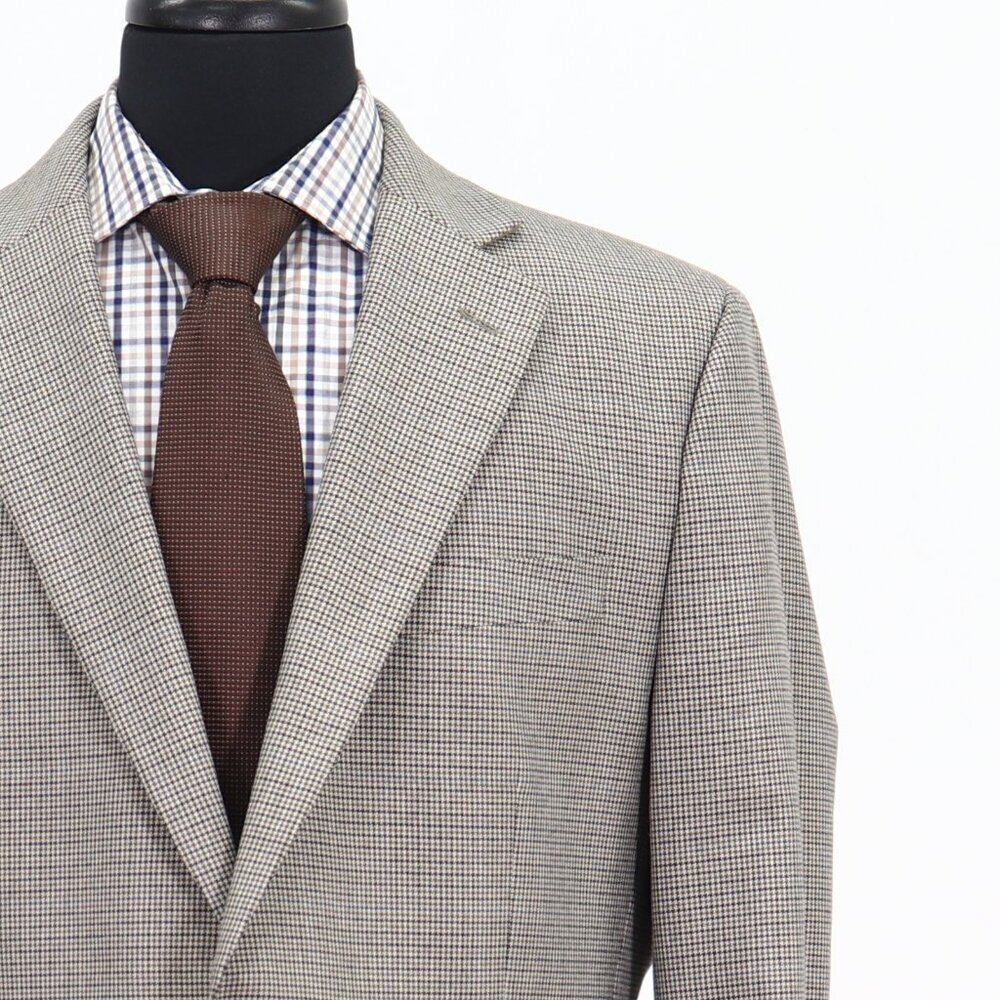 Stafford 42R Beige HT 2-Button Sport Coat Blazer Jacket P415 - Picture 5 of 11